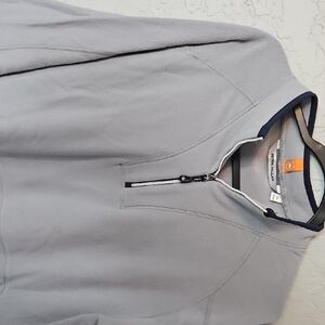 Peter Millar Light Gray Fleece Half-Zip Jacket